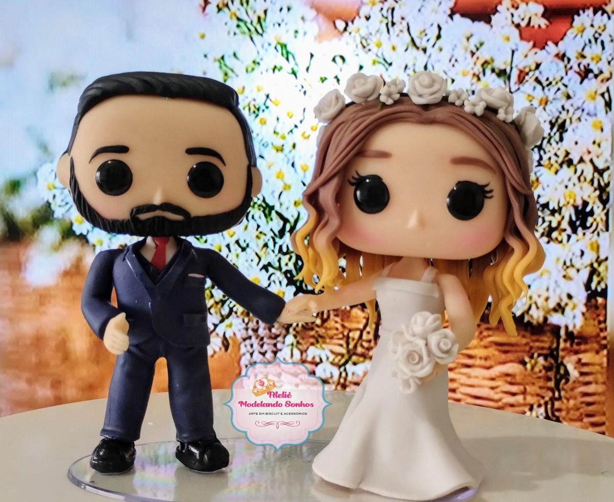 Noivinhos Funko pop Topo de Bolo