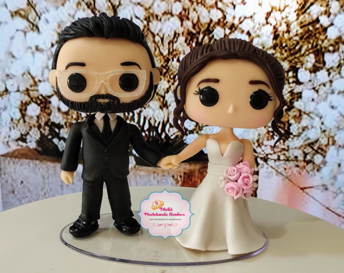 Noivinhos Funko pop Topo de Bolo - Imagem 3