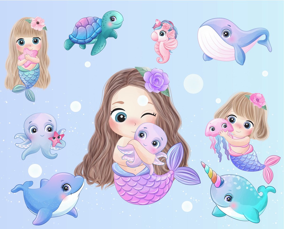 Kit Digital Sereia Cute