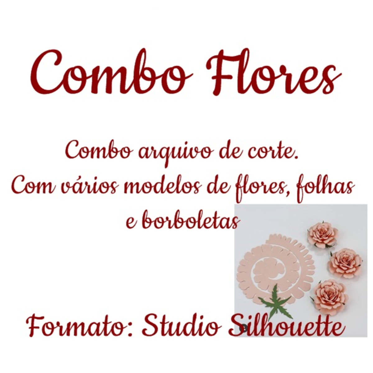 Pacote Várias Flores, Folhas e Borboletas - Arquivo de corte