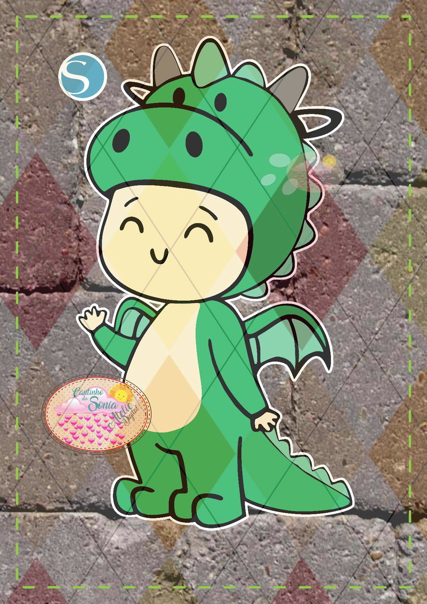 PERSONAGEM BABY DINO EM Camadas - 1240