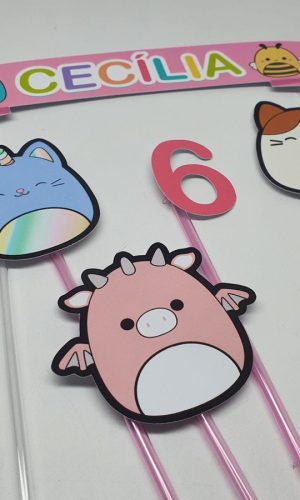 Squishmallow Topo de Bolo
