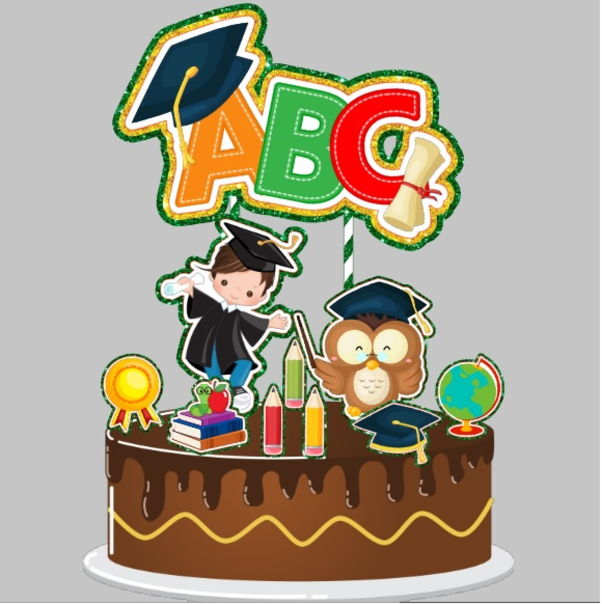 Topo Abc Menino + 4 Arquivos a Sua Escolha