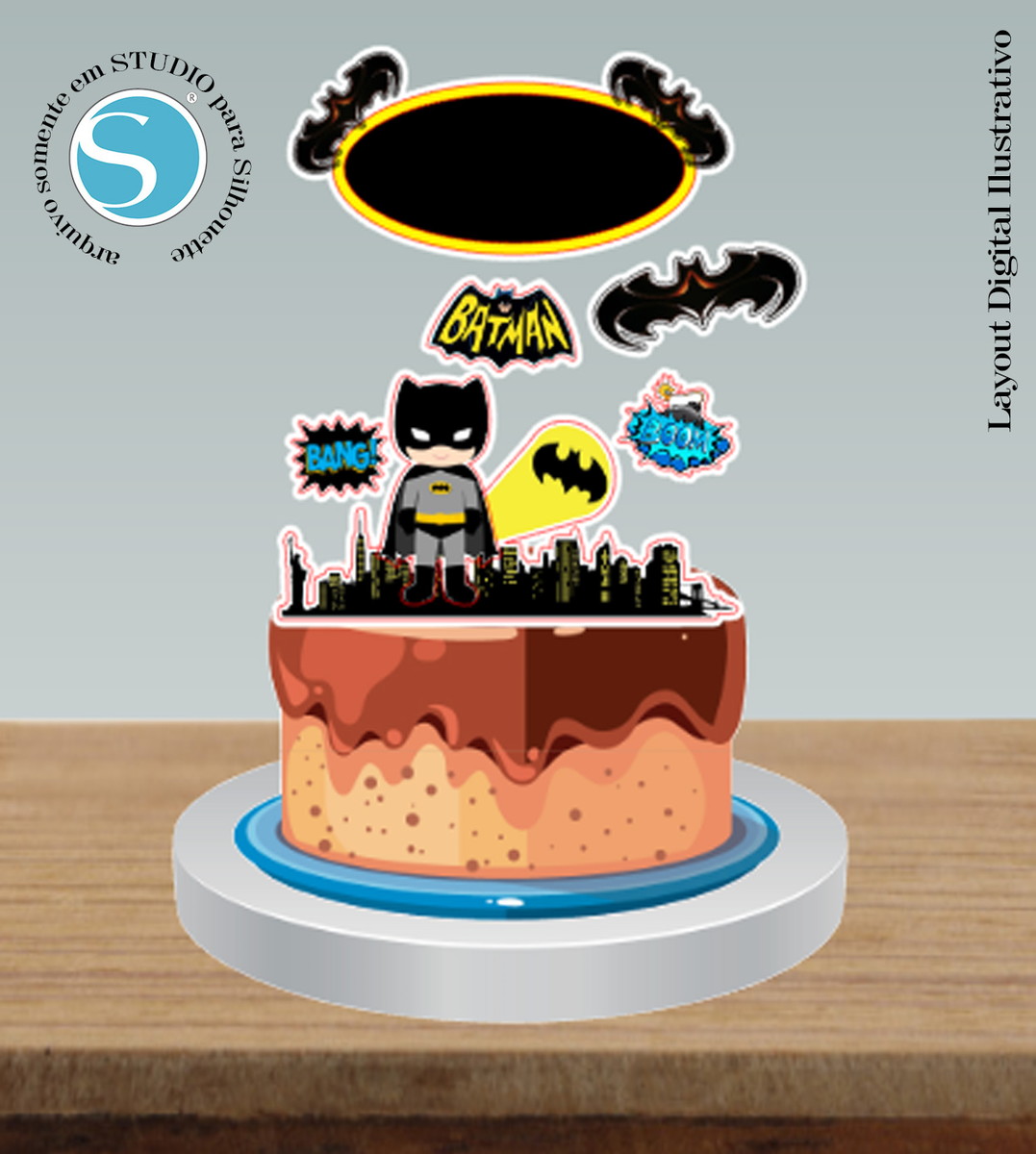 TOPO BATMAN CUTE - ARQUIVO DIGITAL