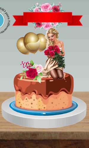 TOPO DE BOLO BOAS FESTAS MULHER - ARQUIVO DIGITAL