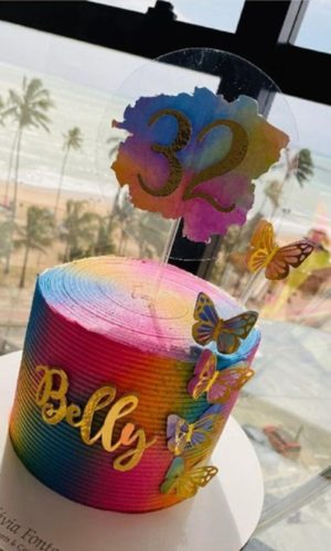 Topo bolo Flutuante Tie Dye - Arquivo de corte