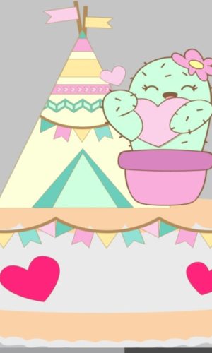 Topo Cactus Cute + 4 Arquivos a Sua Escolha