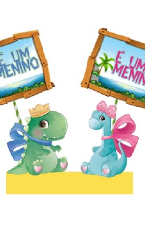 Topo Chá Revelação Dino Cute - Arquivo Digital