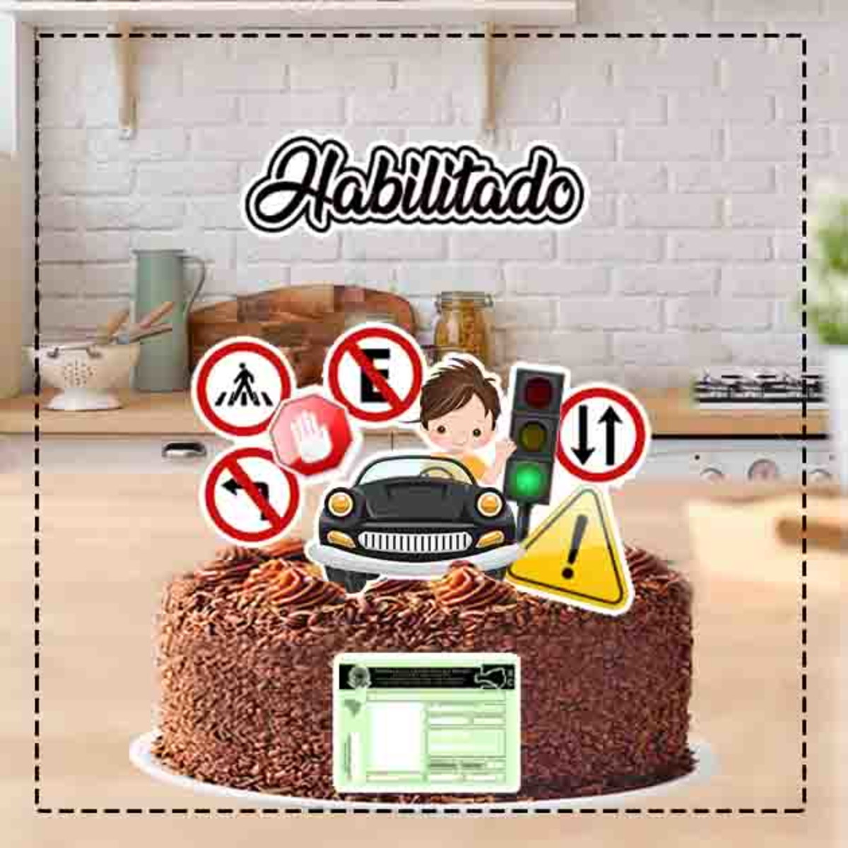 Topo De Bolo 1 Habilitação Menino - Arquivo Digital