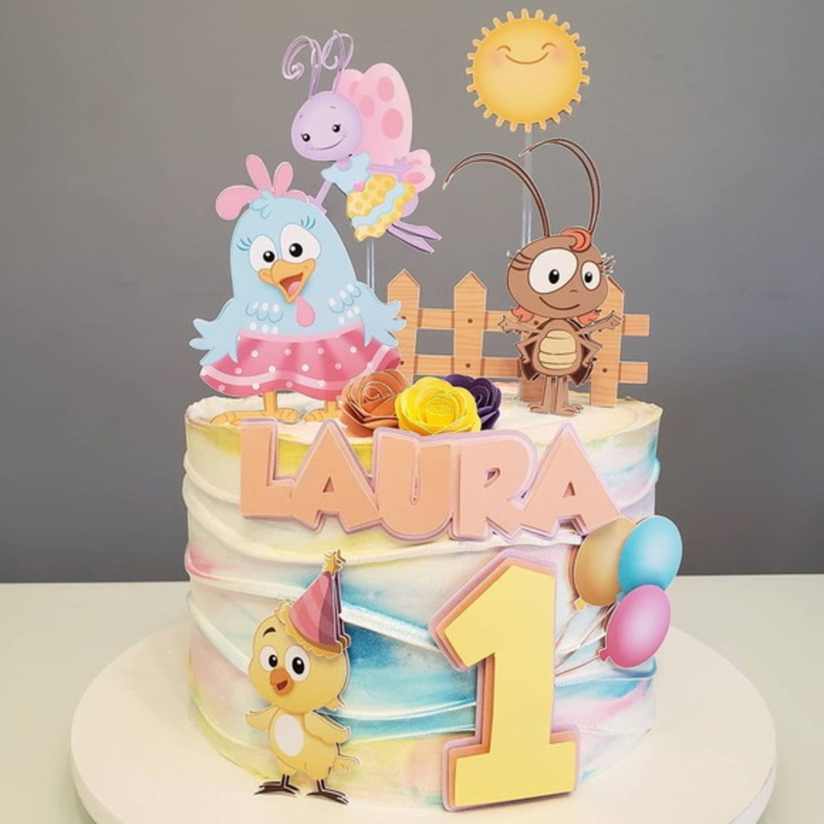Topo de Bolo 3d Galinha Pintadinha