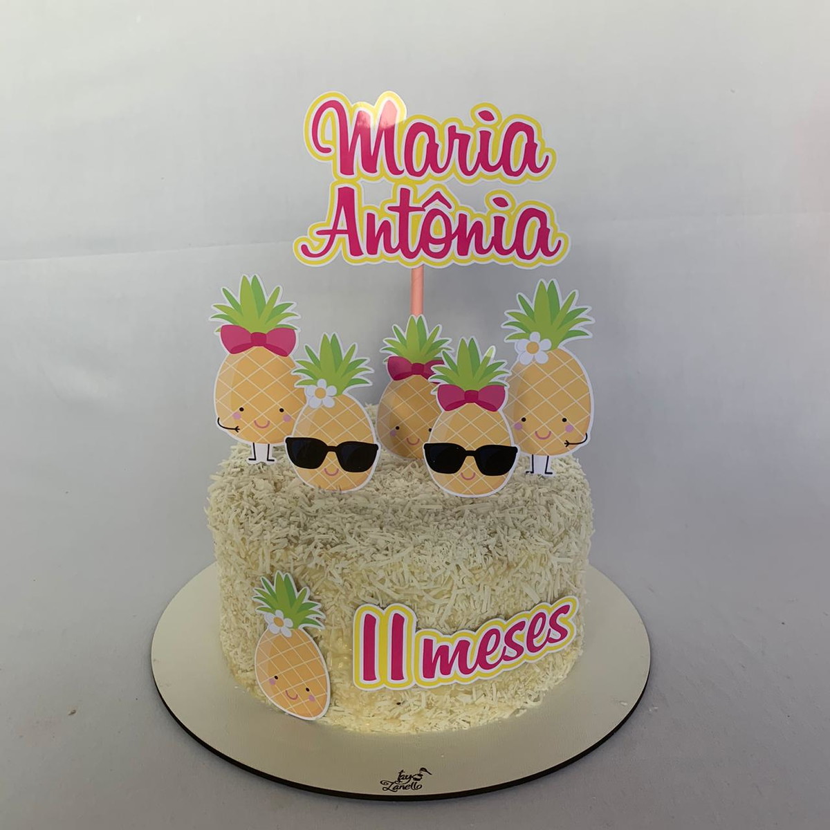 Topo de bolo Abacaxi cute - Arquivo de corte