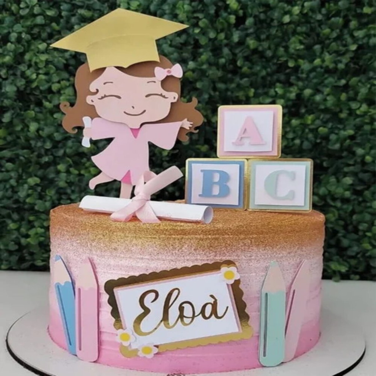 Topo de Bolo Abc Menina 3d - Arquivo Digital Studio