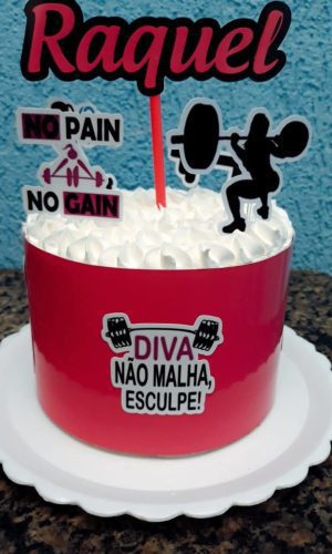 Arquivo de Corte Topo de Bolo Academia Mulher + BRINDE