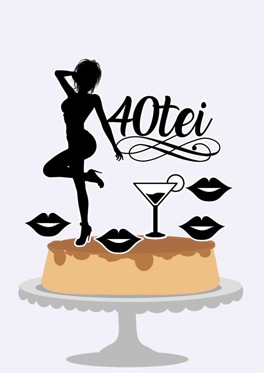 Arquivo Topo de Bolo - Aniversário Mulher 40 anos