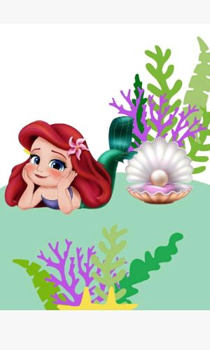 Topo Sereia Ariel Cute 1710 + Brindes