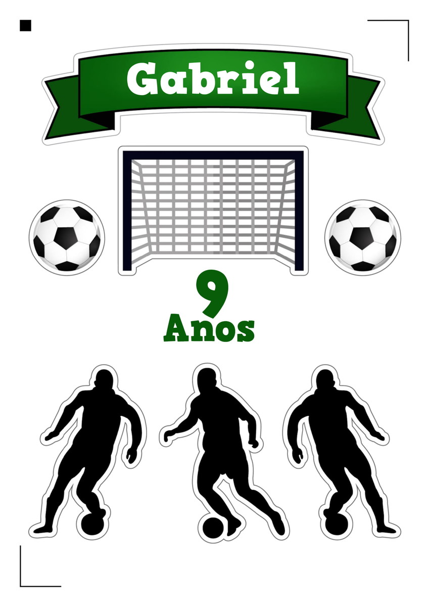 Topo de bolo Arquivo de Corte Silhouette Futebol
