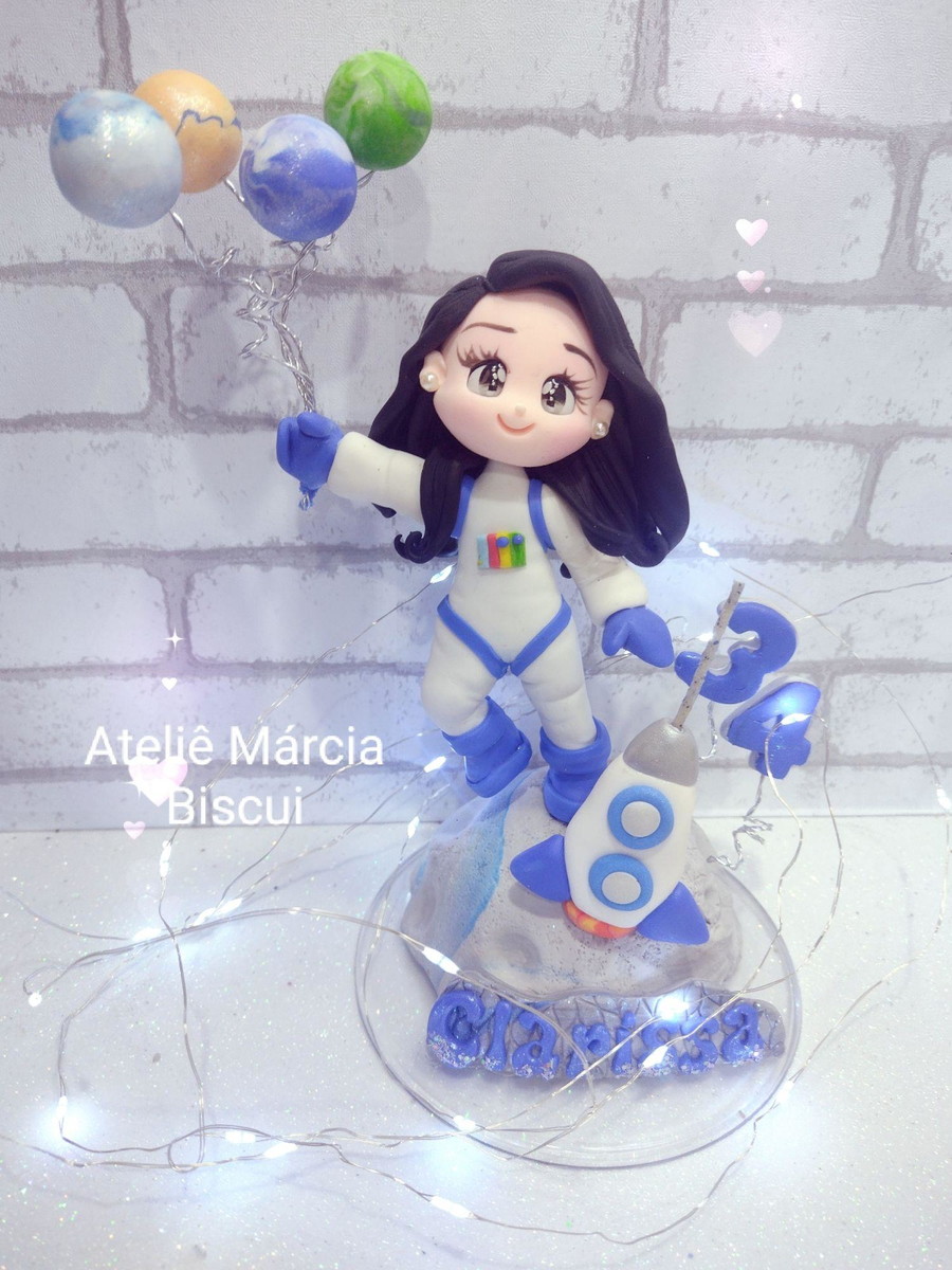 Topo de bolo Astronauta personalizado - Imagem 3
