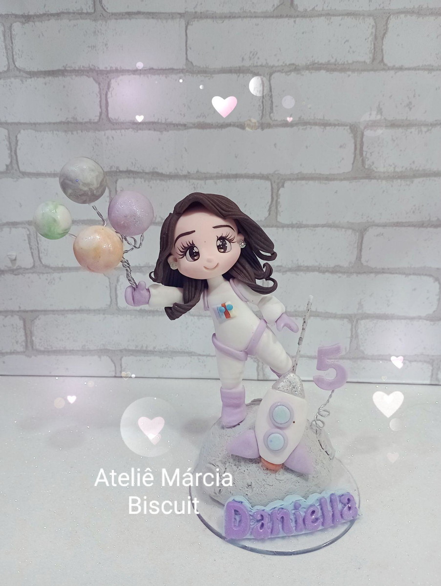 Topo de bolo Astronauta personalizado - Imagem 4