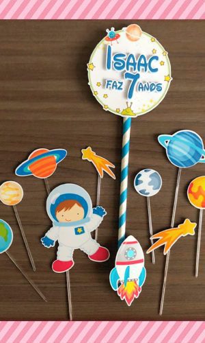 Topo de Bolo Astronauta - Planetas