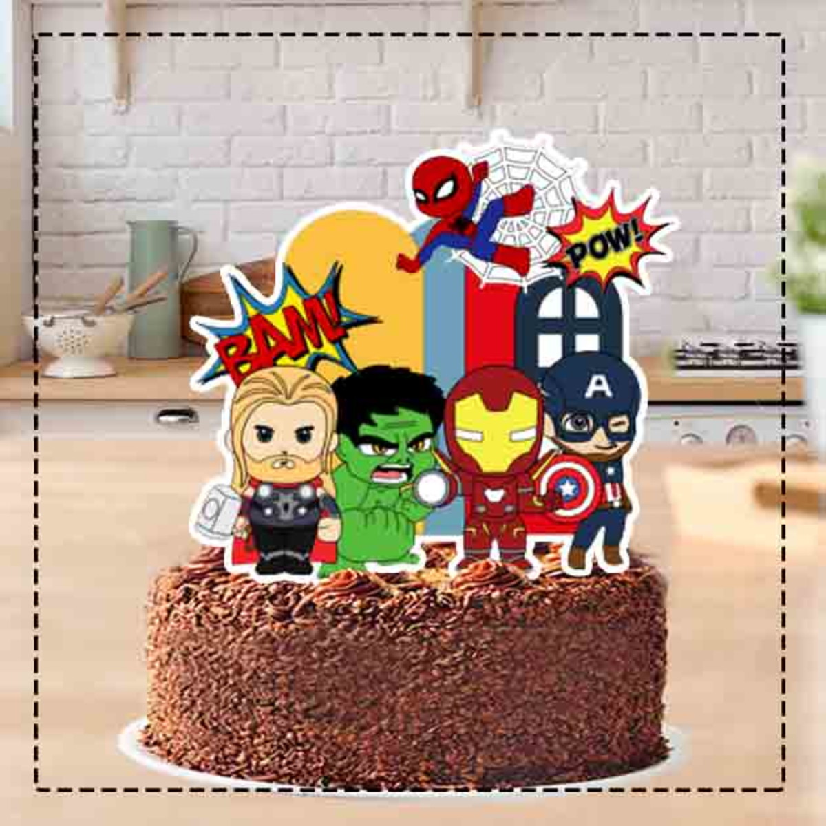 Topo de Bolo Avengers Cute Ref 3996 - Arquivo Digital