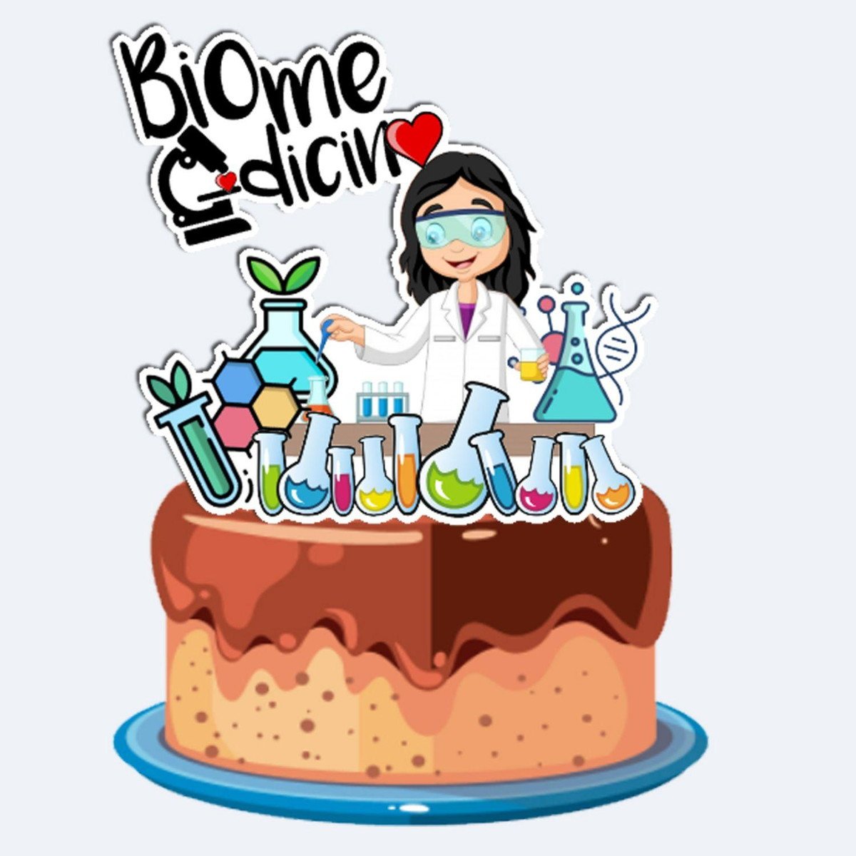 Topo de Bolo Biomedicina Mulher 2