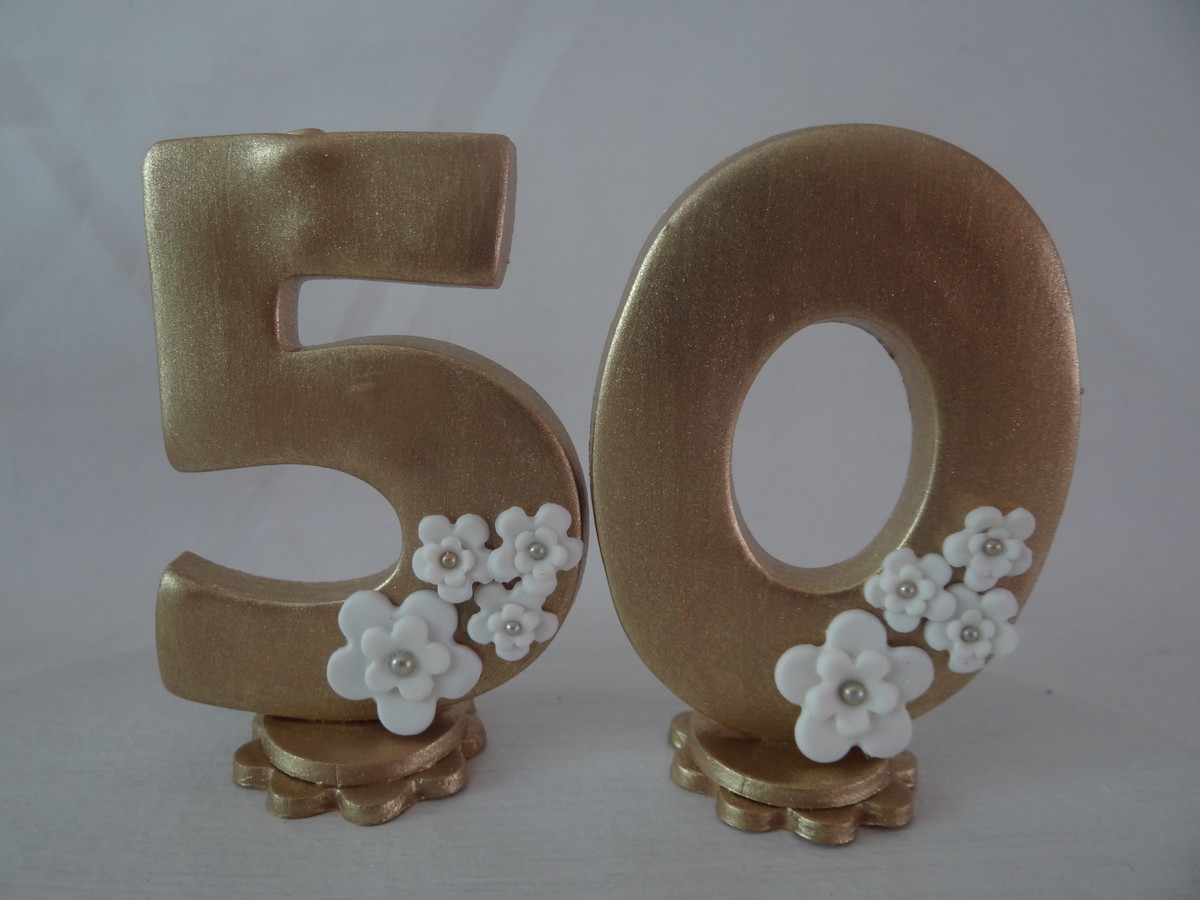 Topo de Bolo Bodas de Ouro - Imagem 2