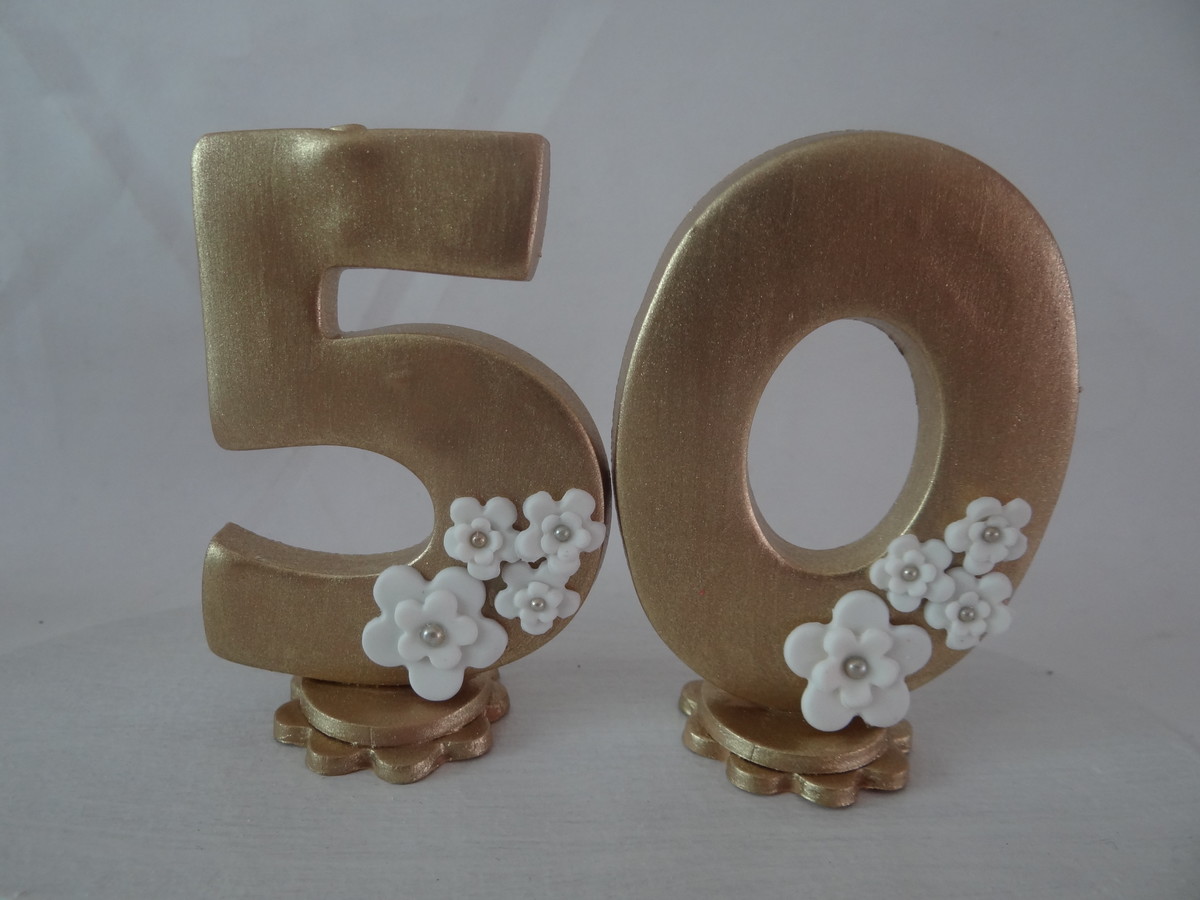 Topo de Bolo Bodas de Ouro - Imagem 3