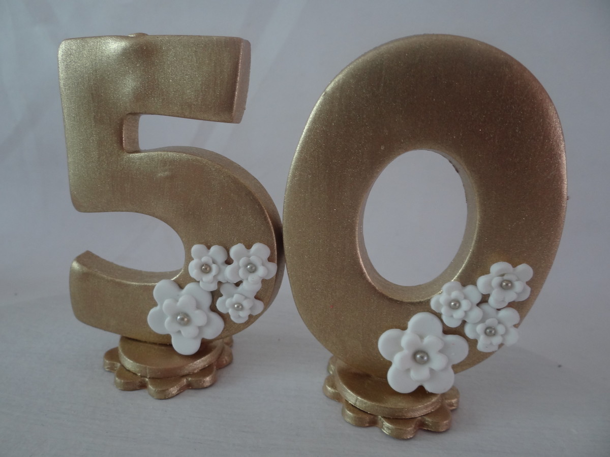 Topo de Bolo Bodas de Ouro - Imagem 4
