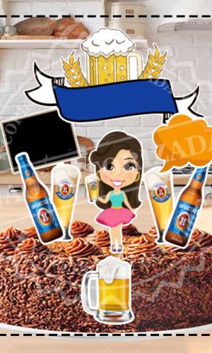 TOPO DE BOLO BOTECO MULHER - ARQUIVO DIGITAL