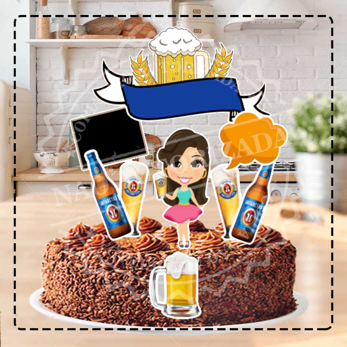 TOPO DE BOLO BOTECO MULHER - ARQUIVO DIGITAL