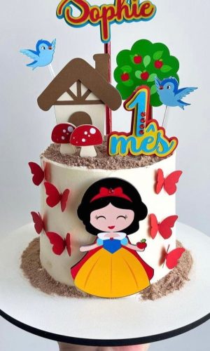 Topo de Bolo Branca de Neve