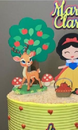 Topo de Bolo Branca de Neve Cute 2+ 4 Arquivos a Sua Escolha
