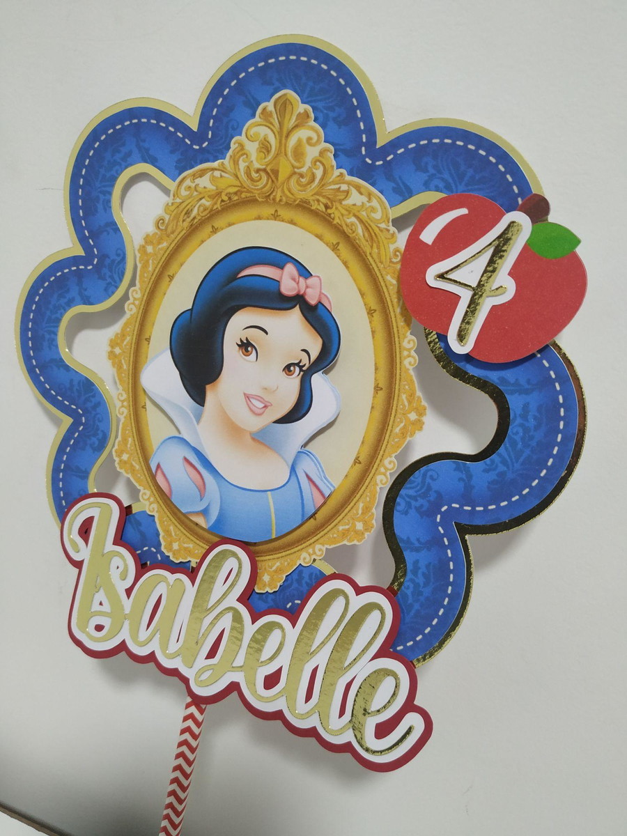 Topo De Bolo Branca De Neve - Imagem 3