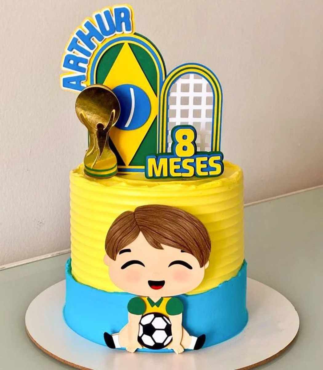 Topo de Bolo Brasil Copa Futebol Arquivo de Corte #5