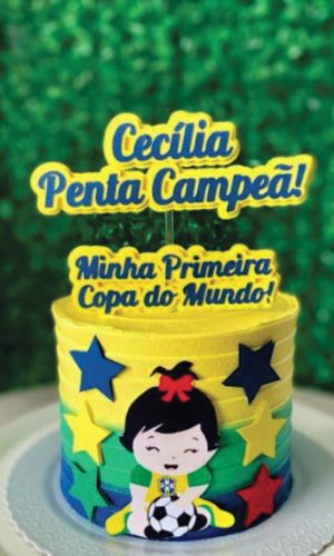 Topo de Bolo Brasil Copa Futebol Arquivo de Corte