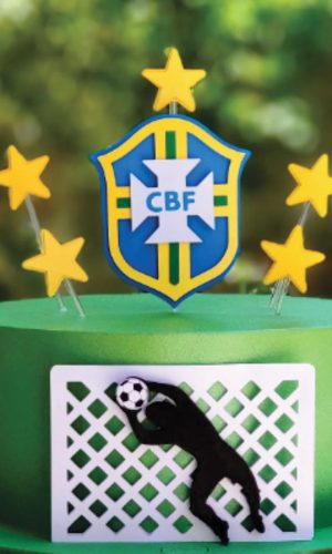 Topo de Bolo Brasil Copa Futebol Arquivo de Corte