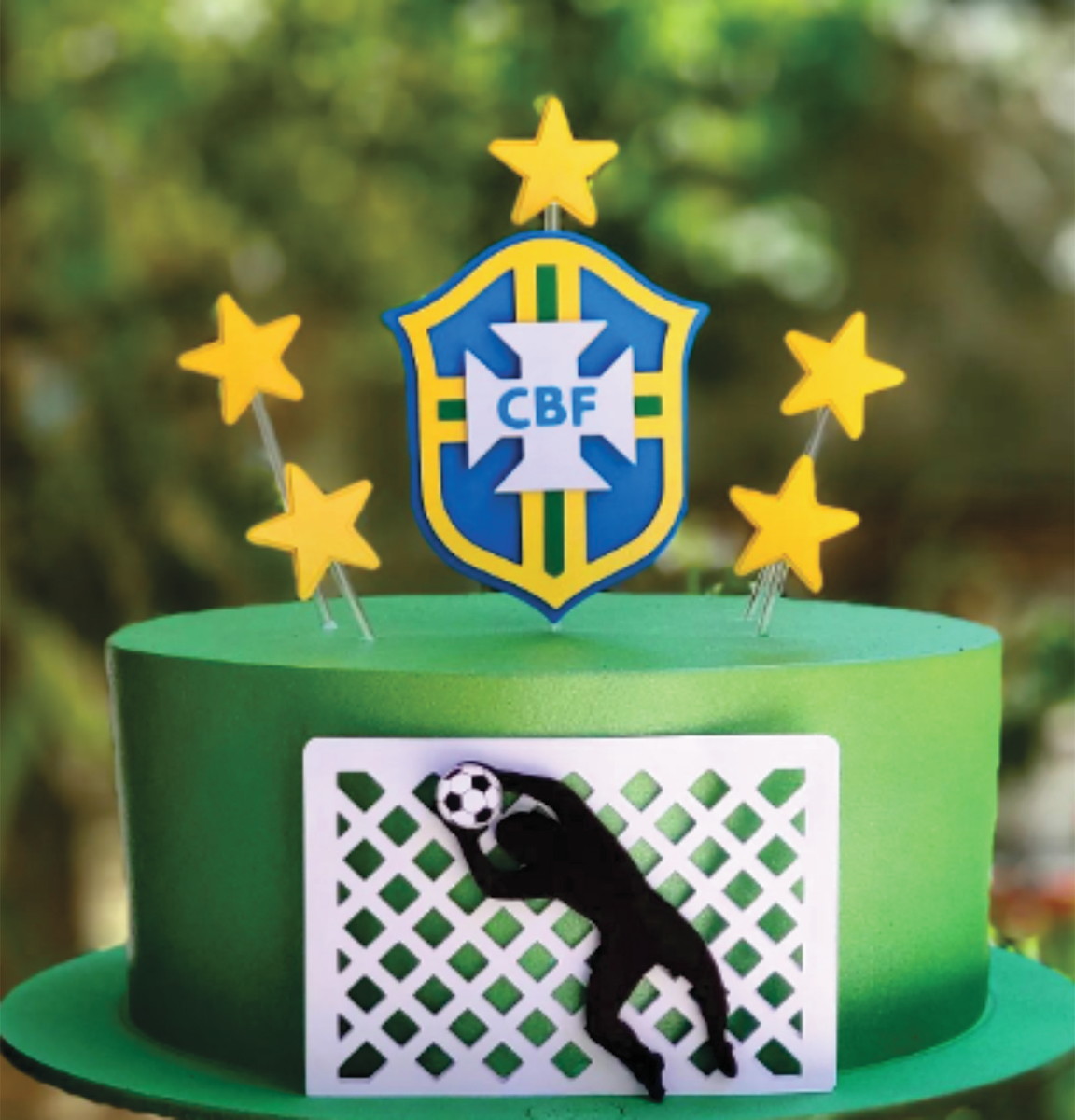 Topo de Bolo Brasil Copa Futebol Arquivo de Corte
