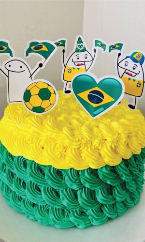 Topo de Bolo Brasil Flork Copa Futebol Arquivo de Corte