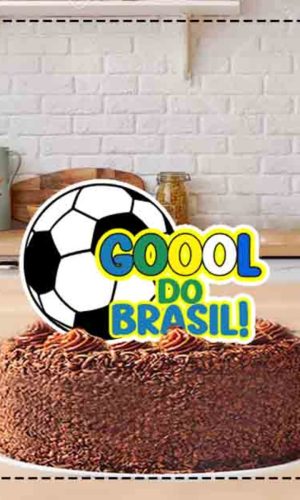 Topo de Bolo Brasil Jogo Futebol Goool 1544 Arquivo Digital