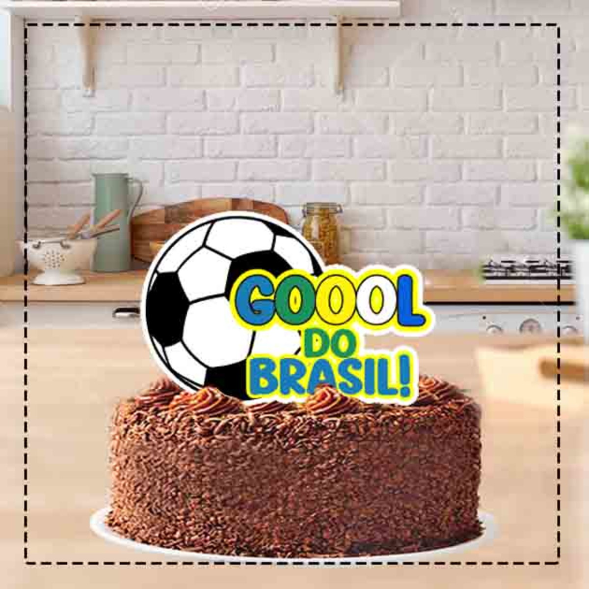 Topo de Bolo Brasil Jogo Futebol Goool 1544 Arquivo Digital