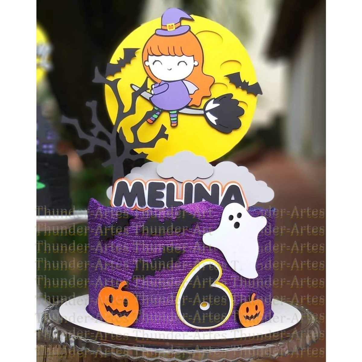 Topo de Bolo Camadas Bruxinha Cute Halloween Arquivo Studio - Imagem 3