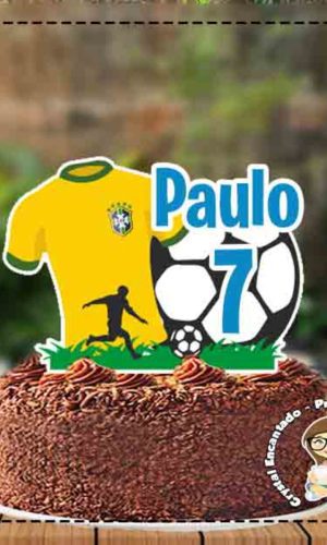 Topo de Bolo Camisa Brasil Ref 1547 Arquivo Digital