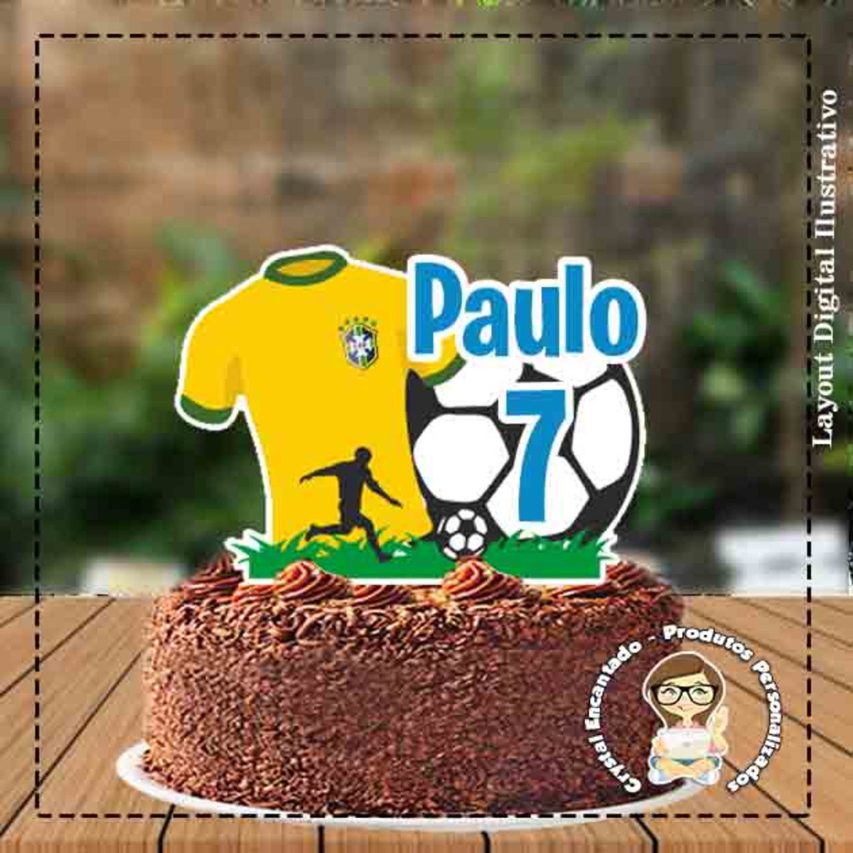 Topo de Bolo Camisa Brasil Ref 1547 Arquivo Digital