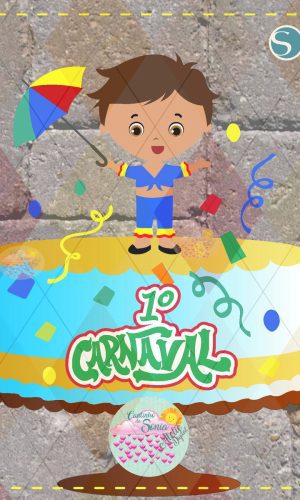 Topo de bolo CARNAVAL MENINO Camadas - 1165