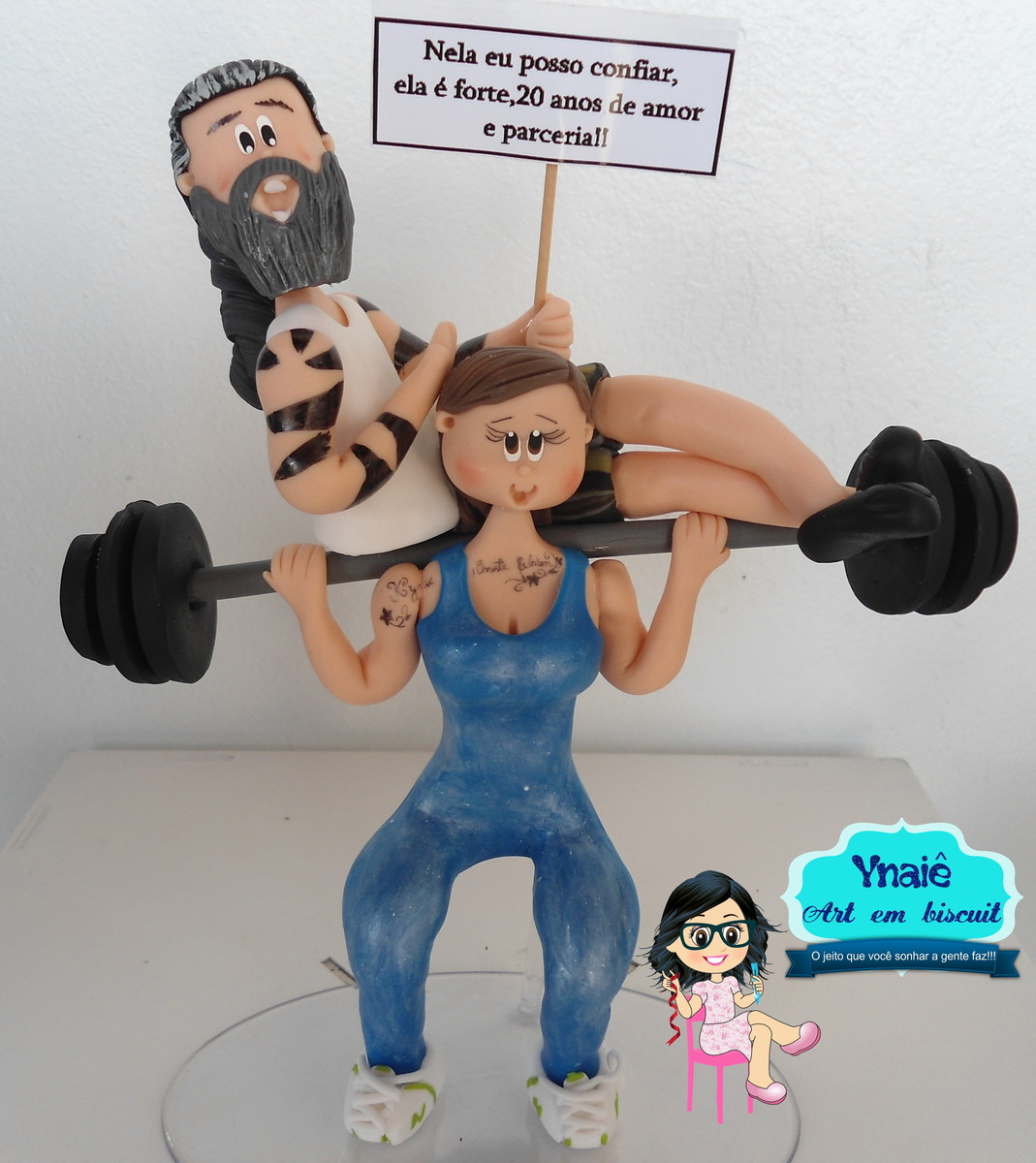 Topo de bolo casal Fitness - Imagem 2