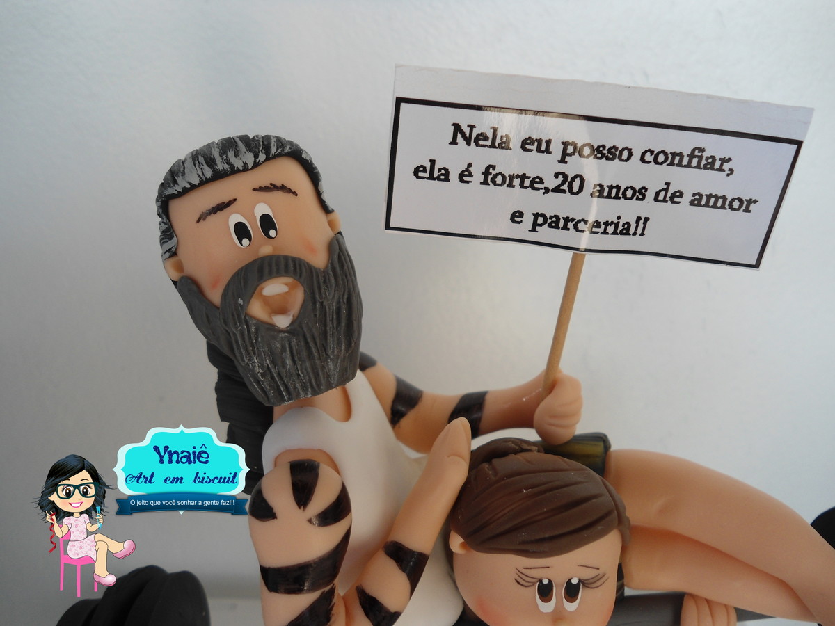 Topo de bolo casal Fitness - Imagem 3