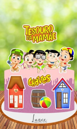 Topo de Bolo Chaves 02 Arquivo de Corte Studio/PDF
