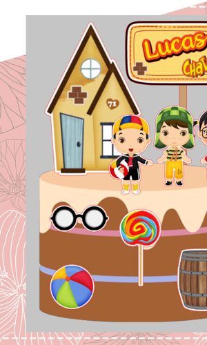 Topo de Bolo Chaves Cute - Arquivo de Corte Studio e PDF
