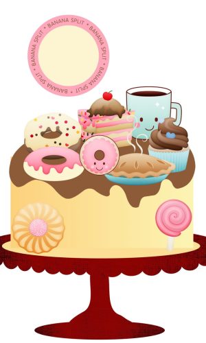 Topo de Bolo Confeitaria Cute em camadas - Arquivo digital