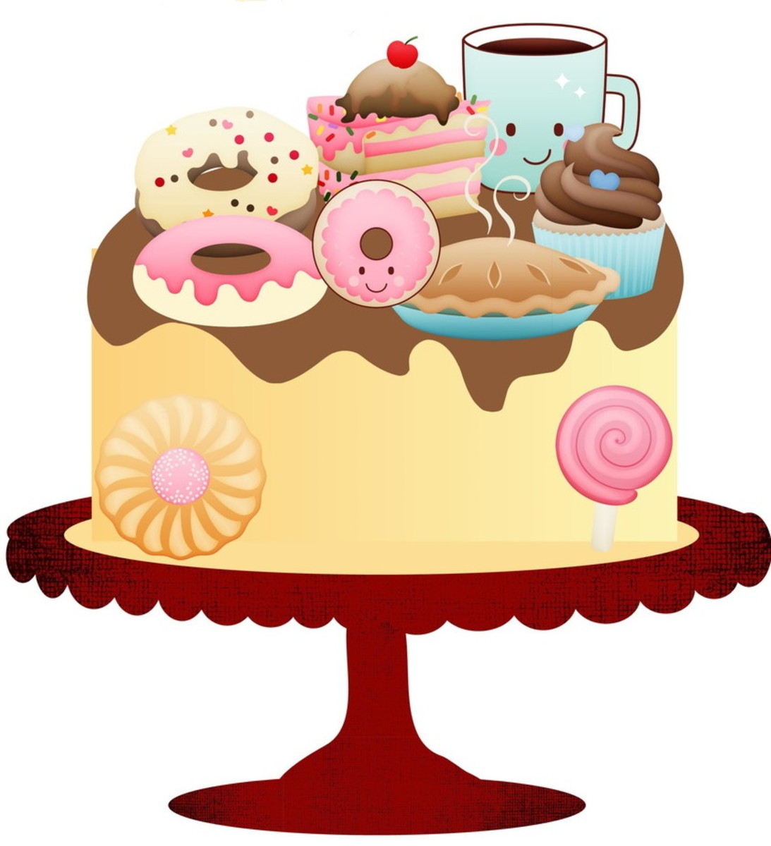 Topo de Bolo Confeitaria Cute em camadas - Arquivo digital